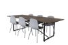 Imagine Masa de dining Padang - 250*100*H76 - Teak Închis / Negru+Scaun de dining Arctic - Picioare Gri - Plastic Gri_6