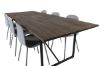 Imagine Masa de dining Padang - 250*100*H76 - Teak Închis / Negru+Scaun de dining Arctic - Picioare Gri - Plastic Gri_6