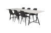 Imagine Masa de dining Jepara - 250*100*H76 - Gri/Negru+Scaun de dining din plastic Polar - Picioare Negre/Plastic Negru_6