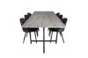 Imagine Masa de dining Jepara - 250*100*H76 - Gri/Negru+Scaun de dining Velvet - Material negru cu flori_6