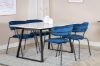 Imagine Estelle Dining Table 140*90 - White / Black+Arrow armchair - Black Legs - Blue Velvet_4