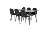 Imagine Masa de Dining Polar 180 cm - blat de nuc - picioare de nuc + scaun de Dining Polar - picioare negre / Catifea neagra (inlocuieste 19902-888)_6