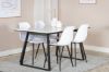 Imagine Masa de dining Estelle 140*90 - Alb / Negru + Scaun de dining din plastic Polar - Picioare negre / Plastic alb_4