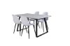 Imagine Masa de dining Estelle 140*90 - Alb / Negru + Scaun de dining din plastic Polar - Picioare negre / Plastic alb_4