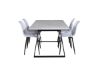 Imagine Masa de dining Estelle 140*90 - Alb / Negru + Scaun de dining din plastic Polar - Picioare negre / Plastic alb_4