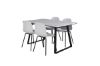 Imagine Masa de dining Estelle 140*90 - Alb / Negru + Scaun de dining Arctic - Picioare Negre - Plastic Alb_4