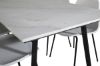 Imagine Masa de dining Estelle 140*90 - Alb / Negru + Scaun de dining Arctic - Picioare Negre - Plastic Alb_4