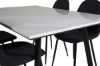 Imagine Masa de dining Estelle 140*90 - Alb / Negru + Scaun de dining Polar - Picioare negre - Material negru_4