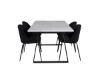 Imagine Masa de dining Estelle 140*90 - Alb / Negru+Scaun de dining Wrinkles - Picioare Negre - Catifea Neagra_4