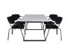 Imagine Masa de dining Estelle 140*90 - Alb / Negru+ Scaun Arrow - Picioare Negre - Catifea Neagra_4