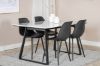 Imagine Masa de dining Estelle 140*90 - Alb / Negru + Scaun de plastic Polar - Picioare negre / Plastic negru_4