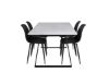 Imagine Masa de dining Estelle 140*90 - Alb / Negru + Scaun de plastic Polar - Picioare negre / Plastic negru_4