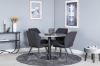 Imagine Razzia Dining Table ø106cm - Grey / Black+Gemma Dining Chair - Black Legs - Black Fabric_4