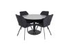 Imagine Razzia Dining Table ø106cm - Grey / Black+Gemma Dining Chair - Black Legs - Black Fabric_4