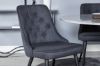 Imagine Masa de dining Razzia ø106cm - Gri / Negru + Scaun de dining de lux Velvet - Picioare negre - Material negru_4