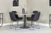 Imagine Masa de dining Razzia ø106cm - Gri / Negru+ Scaun de dining Muce - Picioare Negre - Material Negru_4