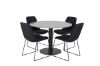 Imagine Masa de dining Razzia ø106cm - Gri / Negru+ Scaun de dining Muce - Picioare Negre - Material Negru_4