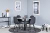 Imagine Razzia Dining Table ø106cm - Grey / Black+Polar Dining Chair - Black Legs - Black Fabric_4