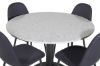 Imagine Razzia Dining Table ø106cm - Grey / Black+Polar Dining Chair - Black Legs - Black Fabric_4