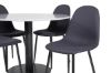 Imagine Razzia Dining Table ø106cm - Grey / Black+Polar Dining Chair - Black Legs - Black Fabric_4