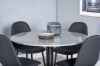 Imagine Razzia Dining Table ø106cm - Grey / Black+Polar Dining Chair - Black Legs - Black Fabric_4