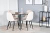 Imagine Vă rugăm să traduceți complet Silar Dining Table - Round 100 cm - "Wood Look" Melamine / Black Legs+Polar Dining Chair- Black legs / Beige Velvet (înlocuiește 19902-880)_4