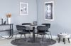 Imagine Razzia Dining Table ø106cm - Grey / Black+Arrow armchair - Black Legs - Black Velvet_4