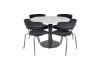 Imagine Razzia Dining Table ø106cm - Grey / Black+Arrow armchair - Black Legs - Black Velvet_4