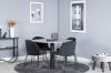 Imagine Masa de dining Razzia ø106cm - Gri / Negru + Scaun de dining Wrinkles - Picioare Negre - Catifea Neagră_4