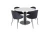 Imagine Masa de dining Razzia ø106cm - Gri / Negru + Scaun de dining Wrinkles - Picioare Negre - Catifea Neagră_4