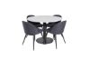 Imagine Traduceți complet Tabel de dining Razzia ø106cm - Gri / Negru + Scaun de dining Velvet - Picioare negre - Pânză neagră_4