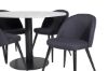 Imagine Traduceți complet Tabel de dining Razzia ø106cm - Gri / Negru + Scaun de dining Velvet - Picioare negre - Pânză neagră_4