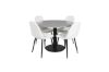 Imagine Masa de dining Razzia ø106cm - Gri / Negru+ Scaun de dining Polar Fluff - Picioare Negre - Alb Teddy _4