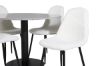 Imagine Masa de dining Razzia ø106cm - Gri / Negru+ Scaun de dining Polar Fluff - Picioare Negre - Alb Teddy _4