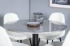 Imagine Masa de dining Razzia ø106cm - Gri / Negru+ Scaun de dining Polar Fluff - Picioare Negre - Alb Teddy _4