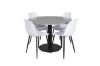 Imagine Vă rog să traduceți complet Razzia Dining Table ø106cm - Gri / Negru+Fotoliu de plastic Polar - Picioare negre / Plastic alb_4