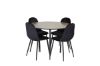 Imagine Silar Dining Table - Round 100 cm - "Wood Look" Melamine / Black Legs+Polar Dining Chair - Black legs / Black Velvet (ersätter 19902-888)_4