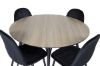 Imagine Silar Dining Table - Round 100 cm - "Wood Look" Melamine / Black Legs+Polar Dining Chair - Black legs / Black Velvet (ersätter 19902-888)_4