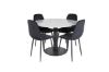 Imagine Vă rugăm să traduceți complet Razzia Dining Table ø106cm - Grey / Black + Polar Diamond Dining Chair - Black Legs - Black Velvet_4