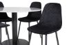 Imagine Vă rugăm să traduceți complet Razzia Dining Table ø106cm - Grey / Black + Polar Diamond Dining Chair - Black Legs - Black Velvet_4