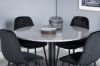 Imagine Vă rugăm să traduceți complet Razzia Dining Table ø106cm - Grey / Black + Polar Diamond Dining Chair - Black Legs - Black Velvet_4