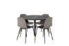 Imagine Masa de dining Dipp - 115cm - Negru / Laiton Negru + Scaun de dining Arctic - Picioare Negre - Plastic Caqui_4