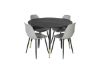 Imagine Masa de Dining Dipp - 115cm - Negru / Cupru Negru + Scaun de Dining din Plastic Polar - Picioare Negre / Plastic Gri_4