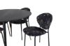 Imagine Va rog să traduceți complet Tabel de Dining Dipp - 115cm - Negru / Alama neagra + Scaun de Dining Vault - Picioare negre - Material imprimat cu flori negre_4