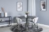 Imagine Masa de dining Dipp - 115cm - Negru / Alama neagra + Scaun de dining Vault - Picioare negre - Material gri _4