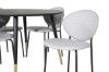 Imagine Masa de dining Dipp - 115cm - Negru / Alama neagra + Scaun de dining Vault - Picioare negre - Material gri _4