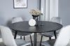 Imagine Masa de dining Dipp - 115cm - Negru / Brățări Negre + Scaun de dining Polar Diamond - Picioare Negre - Catifea Gri_4