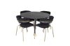 Imagine Tabelul de dining Dipp - 115cm - Negru / Brass Negru+ Scaunul cu brate Arrow - Picioare din alama - Catifea Neagra_4