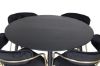 Imagine Tabelul de dining Dipp - 115cm - Negru / Brass Negru+ Scaunul cu brate Arrow - Picioare din alama - Catifea Neagra_4