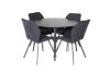 Imagine Please fully translate Dipp Dining Table - 115cm - Black Veneer / All black legs +Gemma Dining Chair - Black Legs - Black Fabric_4